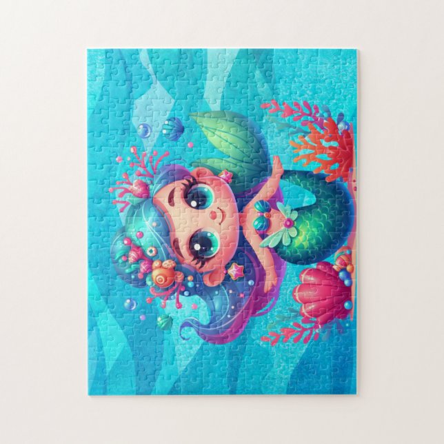 Puzzle Mignonne sirène sous-marine (Vertical)