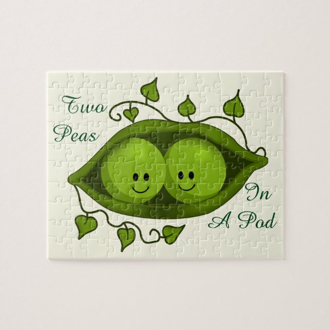 Puzzle Mignons Deux Petits Pois Dans Une Cosse (Horizontal)