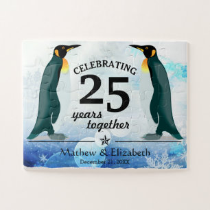 Puzzle Mignons manchots dans la neige   25e anniversaire 
