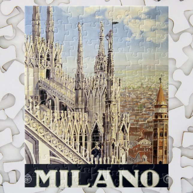Puzzle Milano Italie Cathédrale gothique Duomo Vintage vo (Créateur téléchargé)