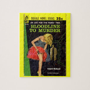 Puzzle milieu des années 1950 Bloodline to Murder pulpe c