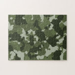 Puzzle Military de Green Camo<br><div class="desc">Cette conception peut être personnalisée en cliquant sur le bouton personnaliser et en modifiant la couleur, en ajoutant un nom, des initiales ou vos mots préférés. Contactez-moi à l'adresse colorflowcreations@gmail.com si vous souhaitez que ce design soit disponible sur un autre produit. Achetez ma peinture acrylique abstraite originale à vendre à...</div>