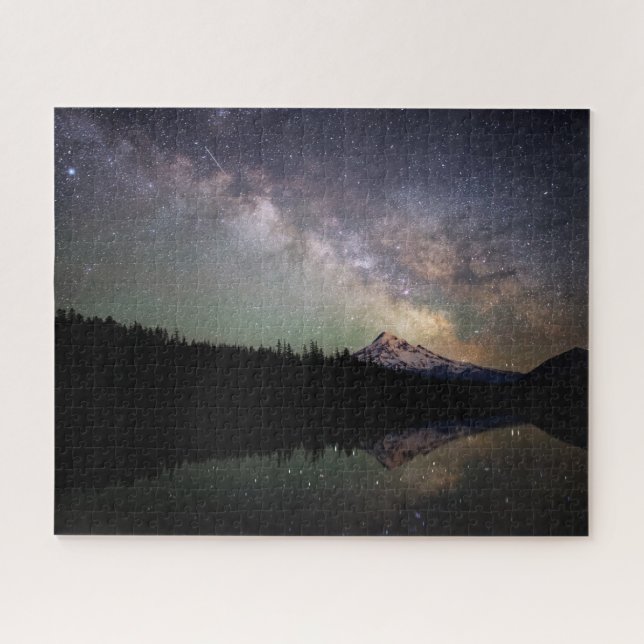 Puzzle Milky Way and Mount Hood Reflecting à Lost Lake (Horizontal)