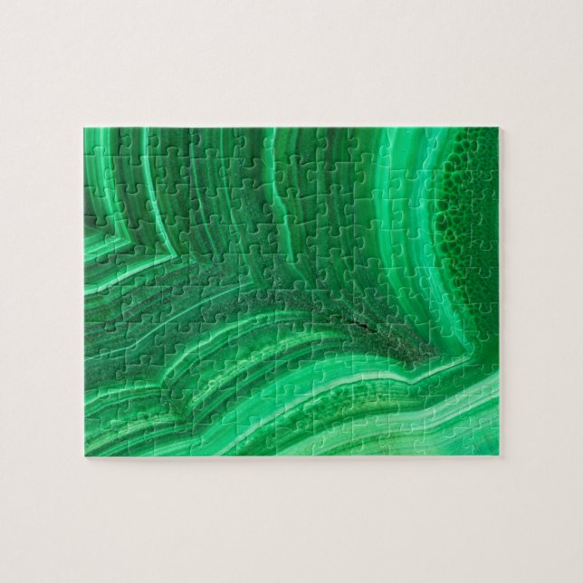 Puzzle Minéral de malachite vert brillant (Horizontal)