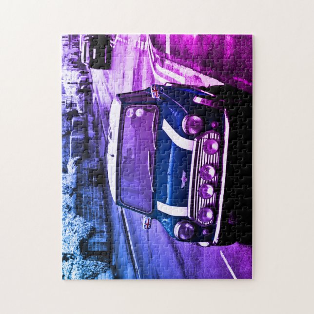 Puzzle Mini Cooper Morris Bunt bleu (Vertical)