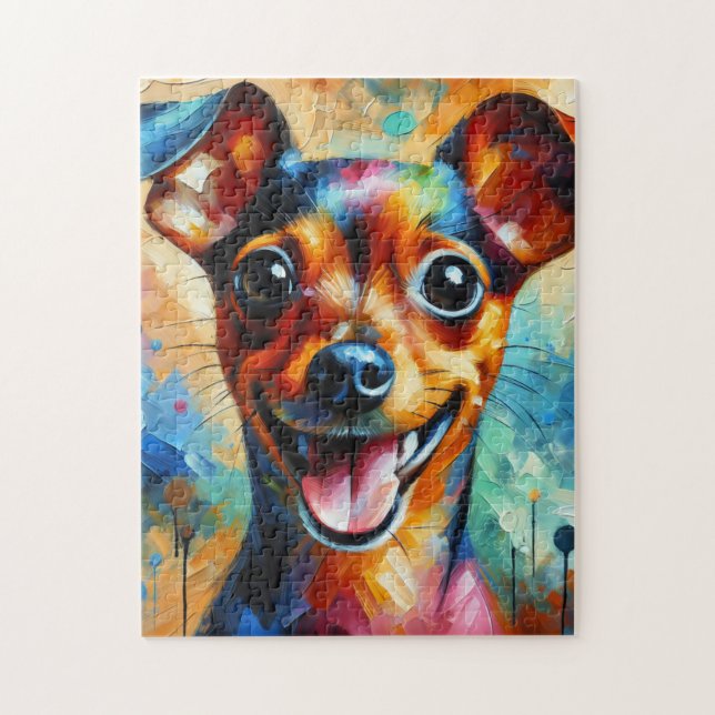 Puzzle Miniature Pinscher Chien Acrylique Impression (Vertical)