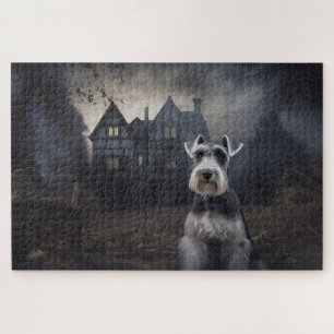 Puzzle Miniature Schnauzer Halloween Épouvantable