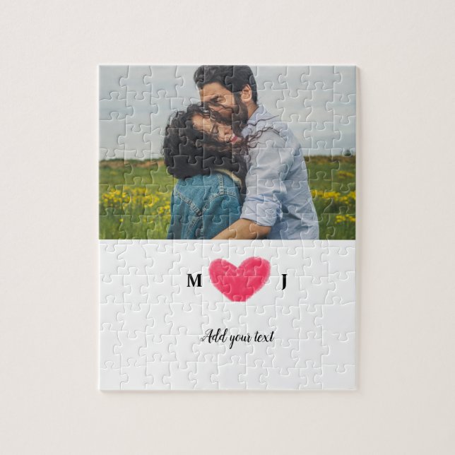 Puzzle minimal add yd name monogram invit (Vertical)