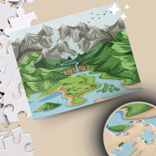 Puzzle minimaliste nature   Cadeau pour famille