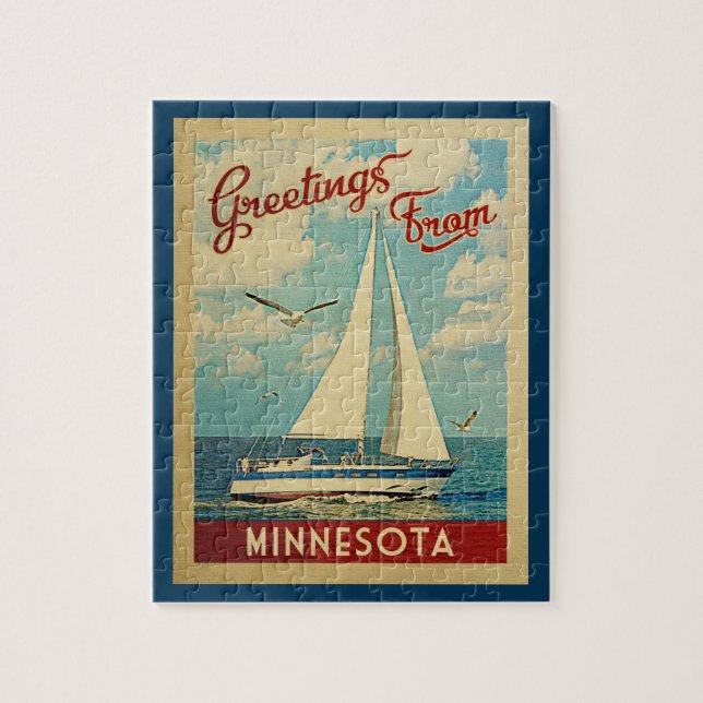Puzzle Minnesota Vintage voyage (Vertical)
