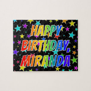 Puzzle "MIRANDA" Prénom, Amusant "JOYEUX ANNIVERSAIRE"