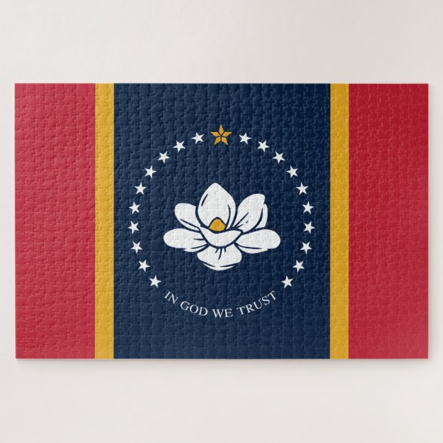 Puzzle Mississippi Flag - New Magnolia Flag (Horizontal)