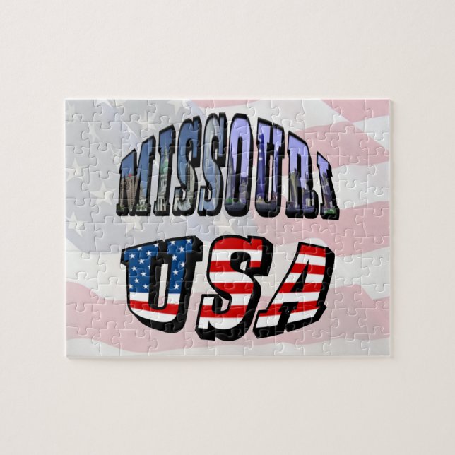 Puzzle Missouri Picture et USA Text (Horizontal)