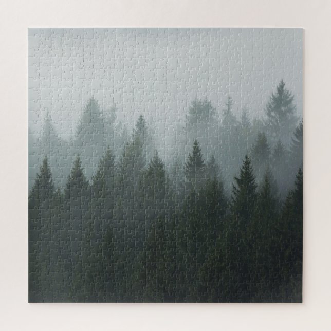 Puzzle Misty Mountain Forest Brouillard d'automne (Vertical)
