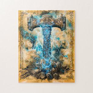 Puzzle Mjölnir Marteau de Thor avec Éclair