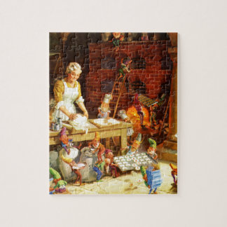 Puzzle Mme Claus et les elfes de Père Noël font des