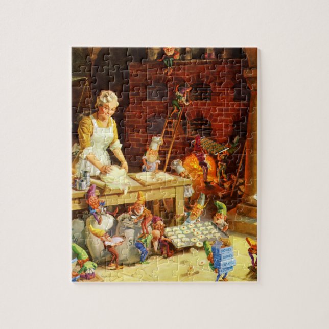 Puzzle Mme Claus et les elfes de Père Noël font des (Vertical)