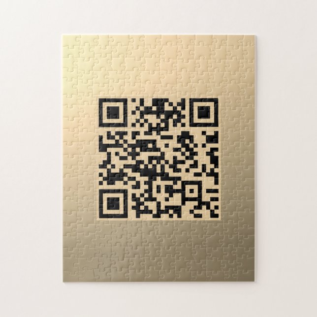 Puzzle Modèle de code QR immédiatement modifiable | Or Fa (Vertical)
