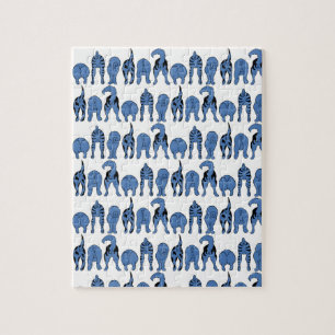 Puzzle Modèle de fesses de chien bleu