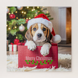 Puzzle Modèle de Noël de chiot Beagle,