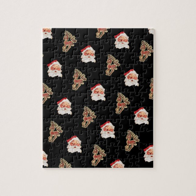 Puzzle Modèle de Noël vintage, Père Noël (Vertical)