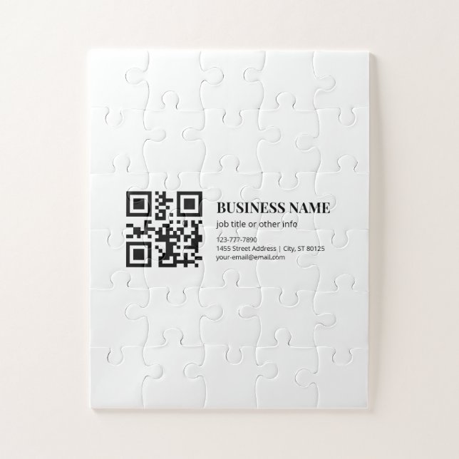 Puzzle Modèle de nom d'entreprise de code QR personnalisé (Vertical)