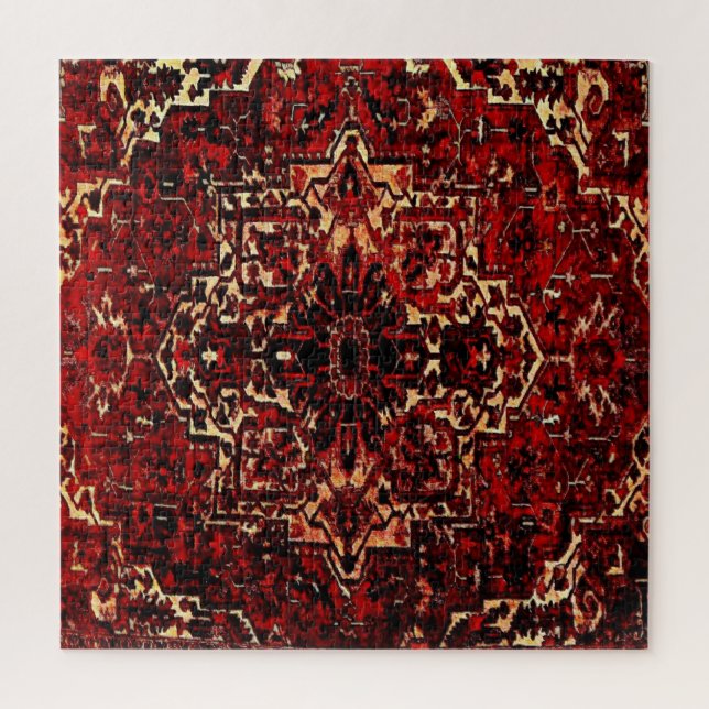 Puzzle Modèle de tapis oriental en rouge foncé (Vertical)