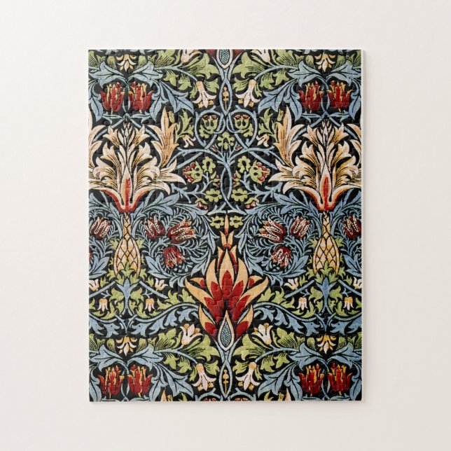 Puzzle Modèle floral de tête de serpent de William Morris (Vertical)