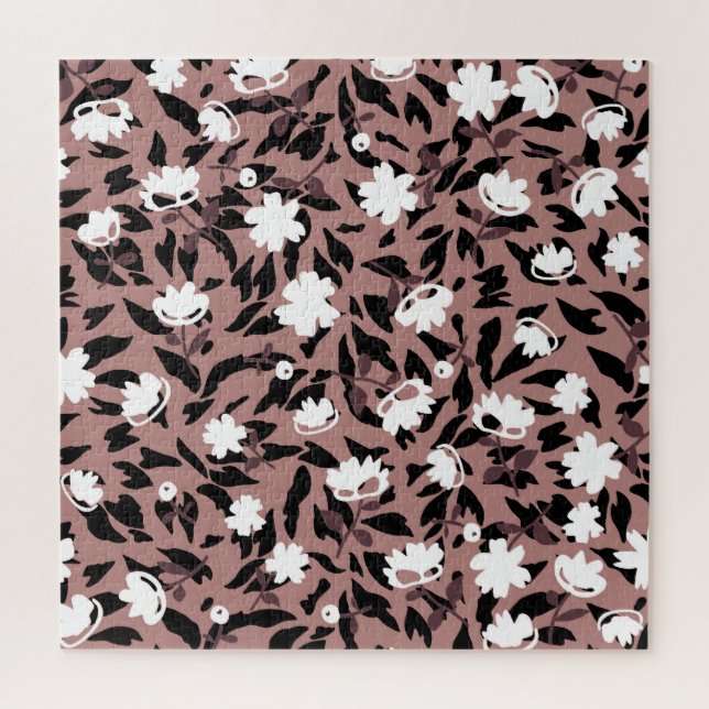 Puzzle Modèle floral sur arrière - plan léopard. (Vertical)