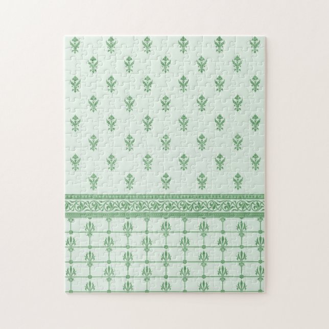 Puzzle Modèle floral vert (Vertical)