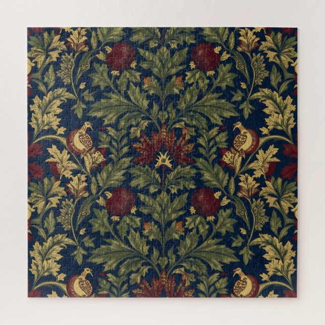 Puzzle Modèle Navy Fleur de Grenade William Morris (Vertical)