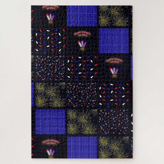 Puzzle Modèle patchwork du 4 juillet - 4 juillet (Vertical)