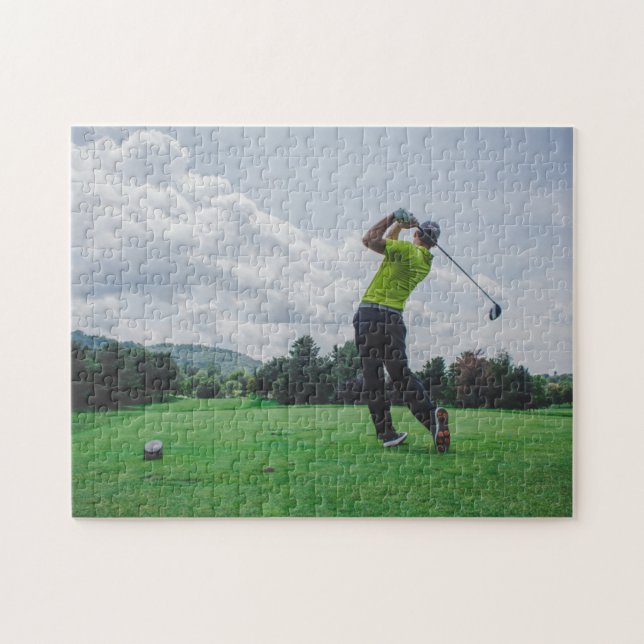Puzzle Modèle photo sportif de golf personnalisé (Horizontal)