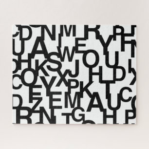 Puzzle Modern, abstract, messy pattern with letters