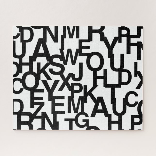 Puzzle Modern, abstract, messy pattern with letters (Horizontal)