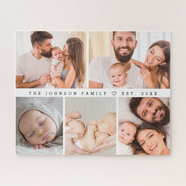 Puzzle Modern Photo Collage Gallery Family Personalized (Horizontal)