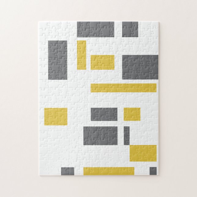 Puzzle Modern, simple, cool geometric yellow gray pattern (Vertical)