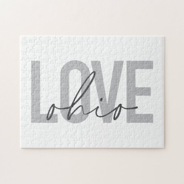 Puzzle Modern, simple, urban cool trendy design Love Ohio (Horizontal)