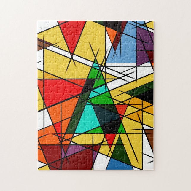 Puzzle Modern Triangle Colorful Geometric  (Vertical)