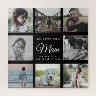 Puzzle Modern WE LOVE YOU Mom Mother's Day Photo Collage 