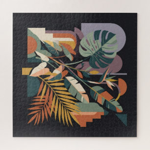 Puzzle Moderne Abstrait Tropical Botanique et Architectur