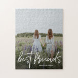 Puzzle Moderne Best Friends Script et photo<br><div class="desc">Modern Best Friends Script et Photo Jigsaw puzzle. C'est une façon merveilleuse de célébrer votre amitié avec vos amis. Ajoutez votre propre photo de vos amis et changez vos noms.</div>