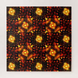 Puzzle Moderne Bohème Élégant Motif d'Art Abstrait Or #50