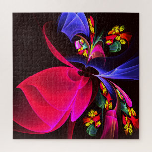 Puzzle Moderne coloré Floral Abstrait Art Motif #06