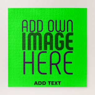 PUZZLE MODERNE ÉDITABLE NEON GREEN IMAGE MODÈLE TEXTE