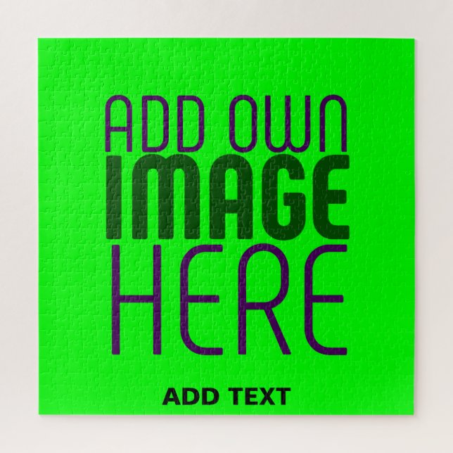 PUZZLE MODERNE ÉDITABLE NEON GREEN IMAGE MODÈLE TEXTE (Vertical)