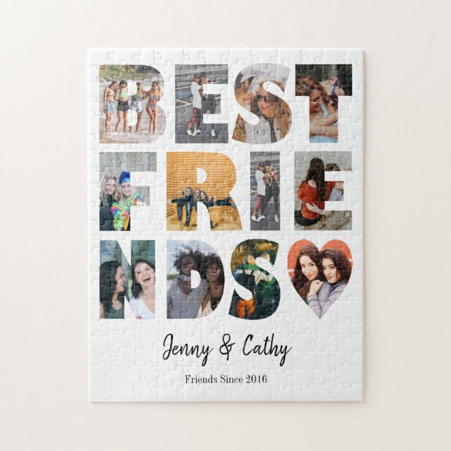 Puzzle Moderne Meilleur Ami 12 Collage photo Besties BFF (Vertical)