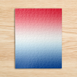 Puzzle Moderne ombré rouge blanc et bleu vif