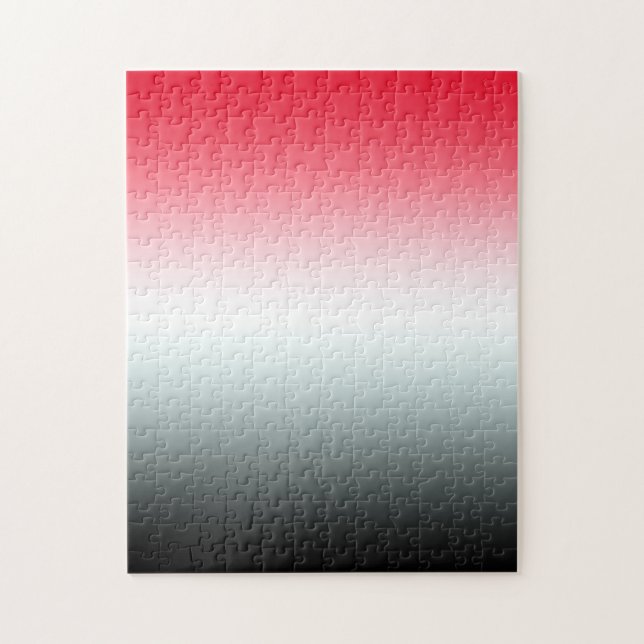 Puzzle Moderne ombre rouge vif blanc et noir (Vertical)