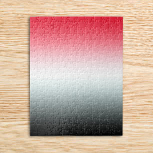 Puzzle Moderne ombre rouge vif blanc et noir